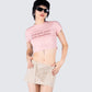 Imaan Pink Jersey Graphic Top