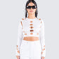 Iman White Cut Out Top