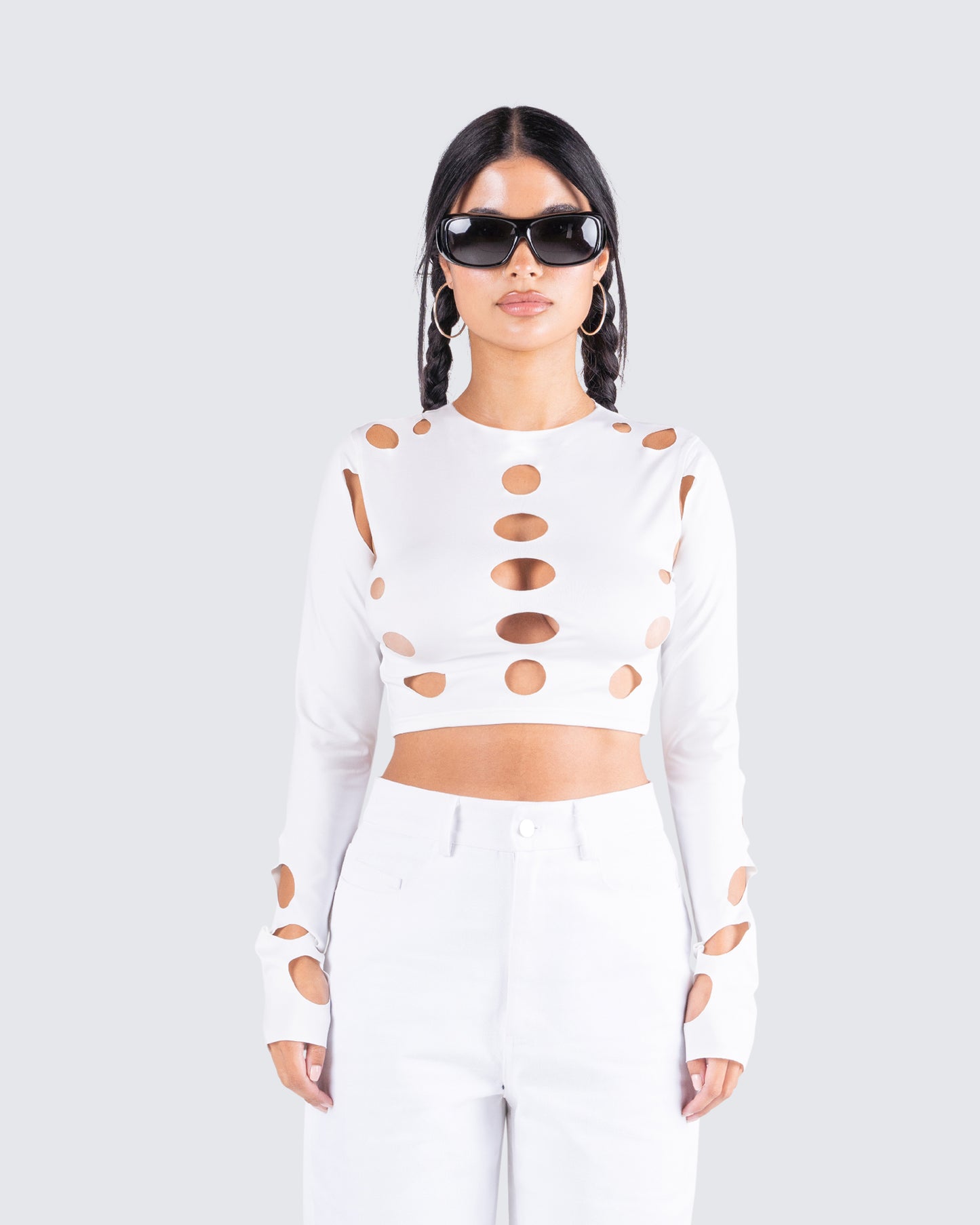 Iman White Cut Out Top