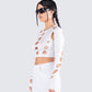 Iman White Cut Out Top