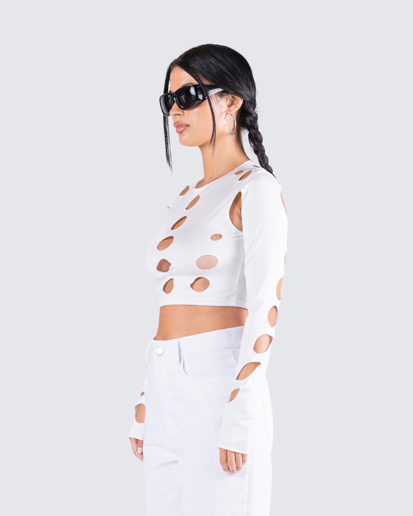 Iman White Cut Out Top