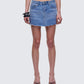 Inaya Blue Denim Mini Skirt model front