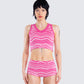 Irie Pink Zig Zag Knit Top model front