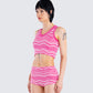 Irie Pink Zig Zag Knit Top