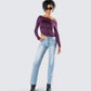 Isa Burgundy Jersey Asymmetric Top