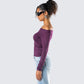 Isa Burgundy Jersey Asymmetric Top