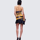 Isabeau Printed Pleated Drop Waist Mini Dress