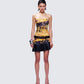 Isabeau Printed Pleated Drop Waist Mini Dress model front