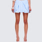 Isha Blue Striped Micro Mini Bubble Skirt model front