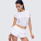 Isha White Bow Trim Baby Doll Tee