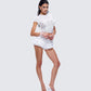 Isha White Bow Trim Baby Doll Tee