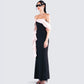 Ishita Black Draped Maxi Dress