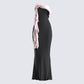 Ishita Black Draped Maxi Dress 3d product front