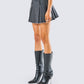 Ismay Black Denim Pleat Skirt