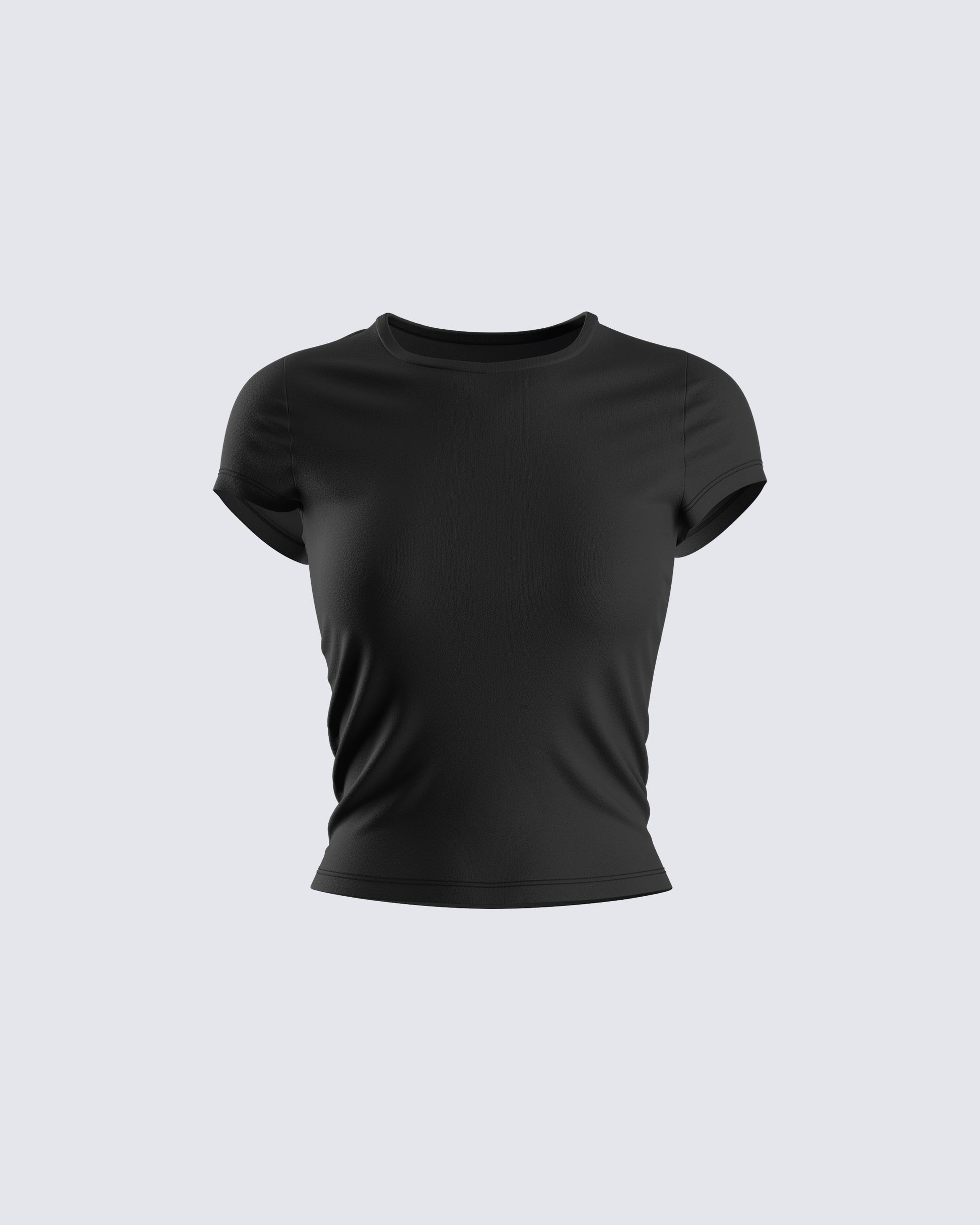 Itzel Black Jersey Knit Top 3d product front