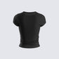 Itzel Black Jersey Knit Top