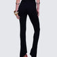 Iva Black Ribbed V Waist Pant