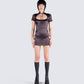 Ivie Black Floral Satin Mini Dress product front
