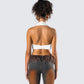 Iyanu Ivory Jersey Halter Top