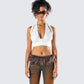 Iyanu Ivory Jersey Halter Top model front