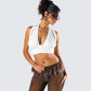 Iyanu Ivory Jersey Halter Top