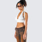 Iyanu Ivory Jersey Halter Top