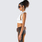 Iyanu Ivory Jersey Halter Top