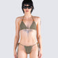 Izzy Olive Stripe Bikini Top model front