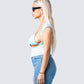 Indie Baby Blue Jersey Cut Out Top