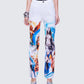 Jadyn Multi Deity Print Twill Pant model front