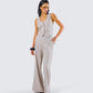 Jaelyn Beige Pinstripe Set