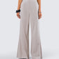 Jaelyn Beige Pinstripe Trouser
model front
