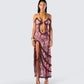Javana Serpent Print Maxi Dress model front