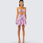 Jaxie Pink Lace Sequin Micro Mini Dress model front