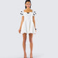 Jayla White Skater Mini Dress model front