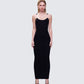 Jazlyn Black Invisible Strap Maxi Dress model front