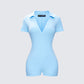 Jeane Marie Blue Mini Rib Romper 3d product front