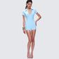 Jeane Marie Blue Mini Rib Romper
