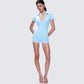 Jeane Marie Blue Mini Rib Romper
