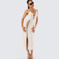 Jing Ivory Crochet Knit Midi Dress