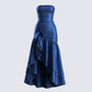 Jo Navy Ruffle Maxi Dress 3d product front