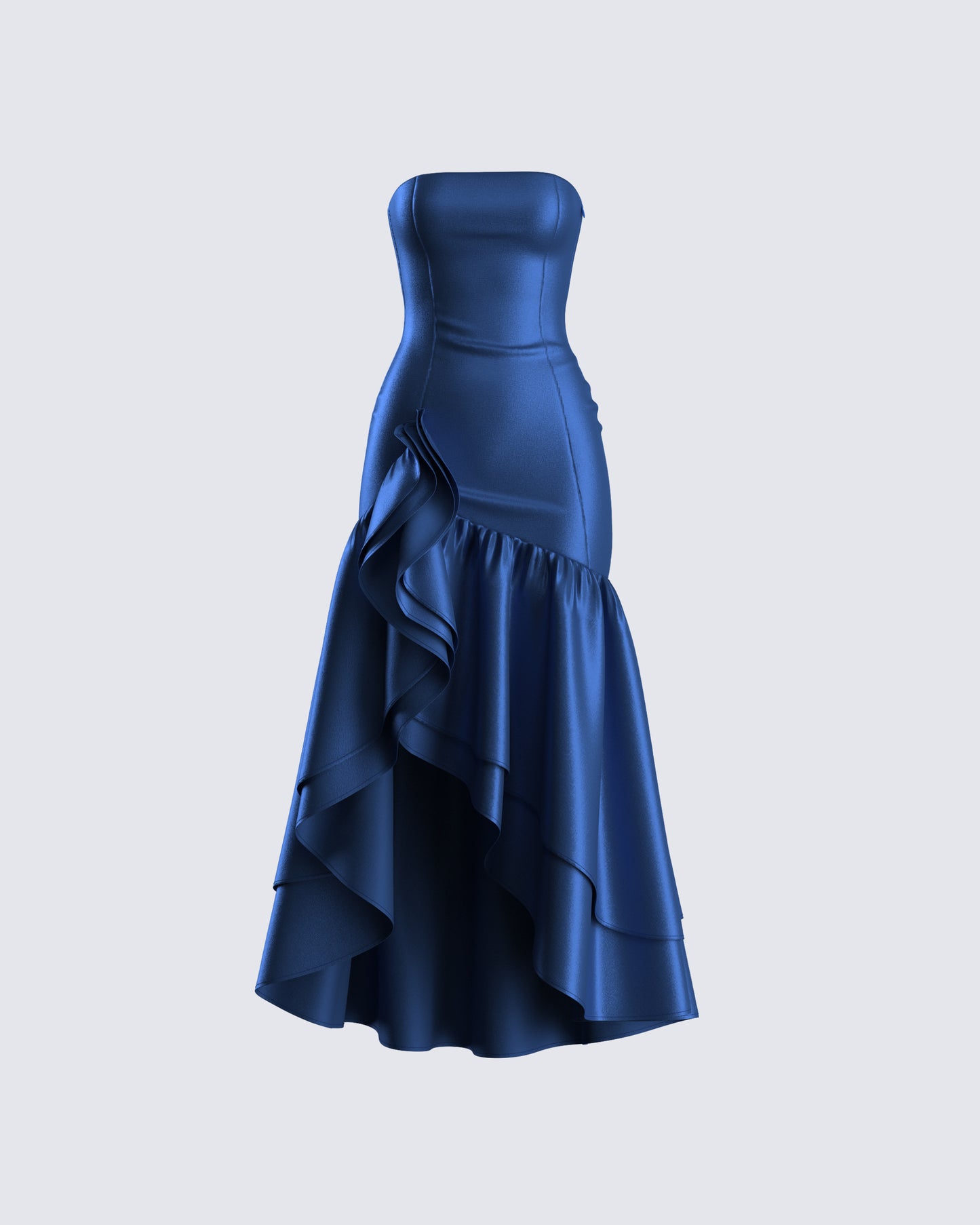 Jo Navy Ruffle Maxi Dress 3d product front