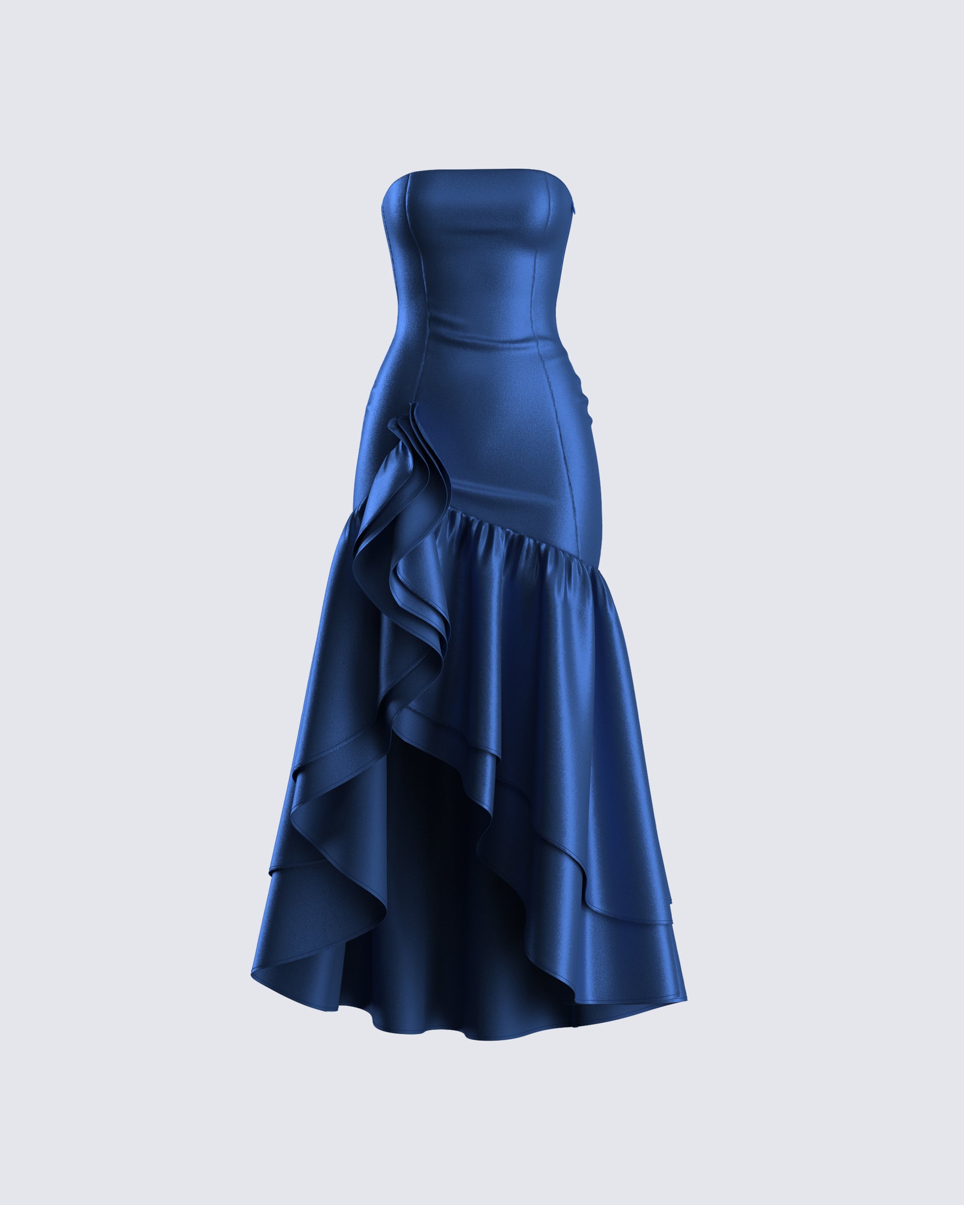 Jo Navy Ruffle Maxi Dress 3d product front