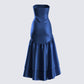 Jo Navy Ruffle Maxi Dress