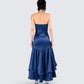 Jo Navy Ruffle Maxi Dress