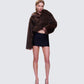 Joaquina Brown Fur Cropped Coat