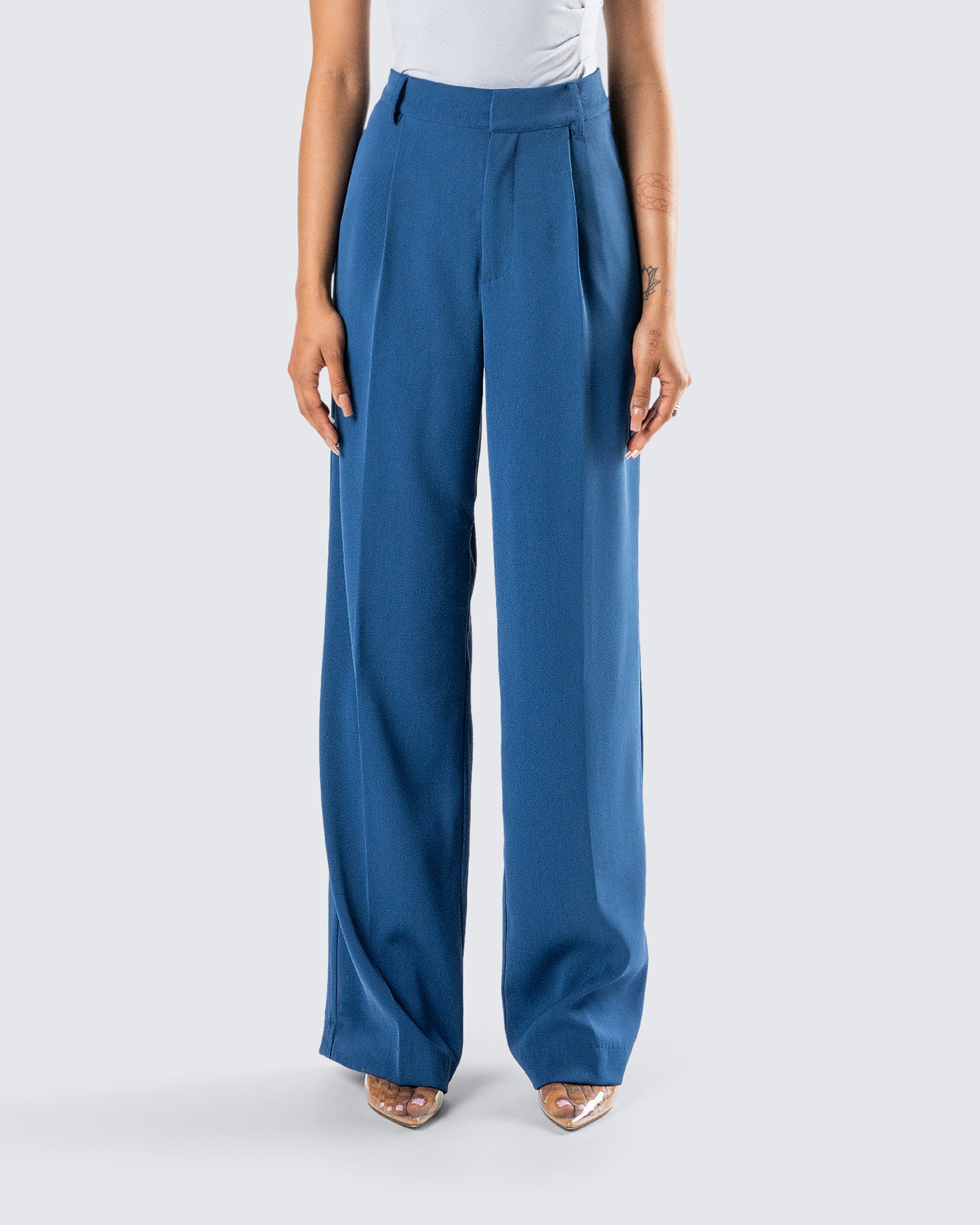 Jobelle Teal Trouser Pant model front