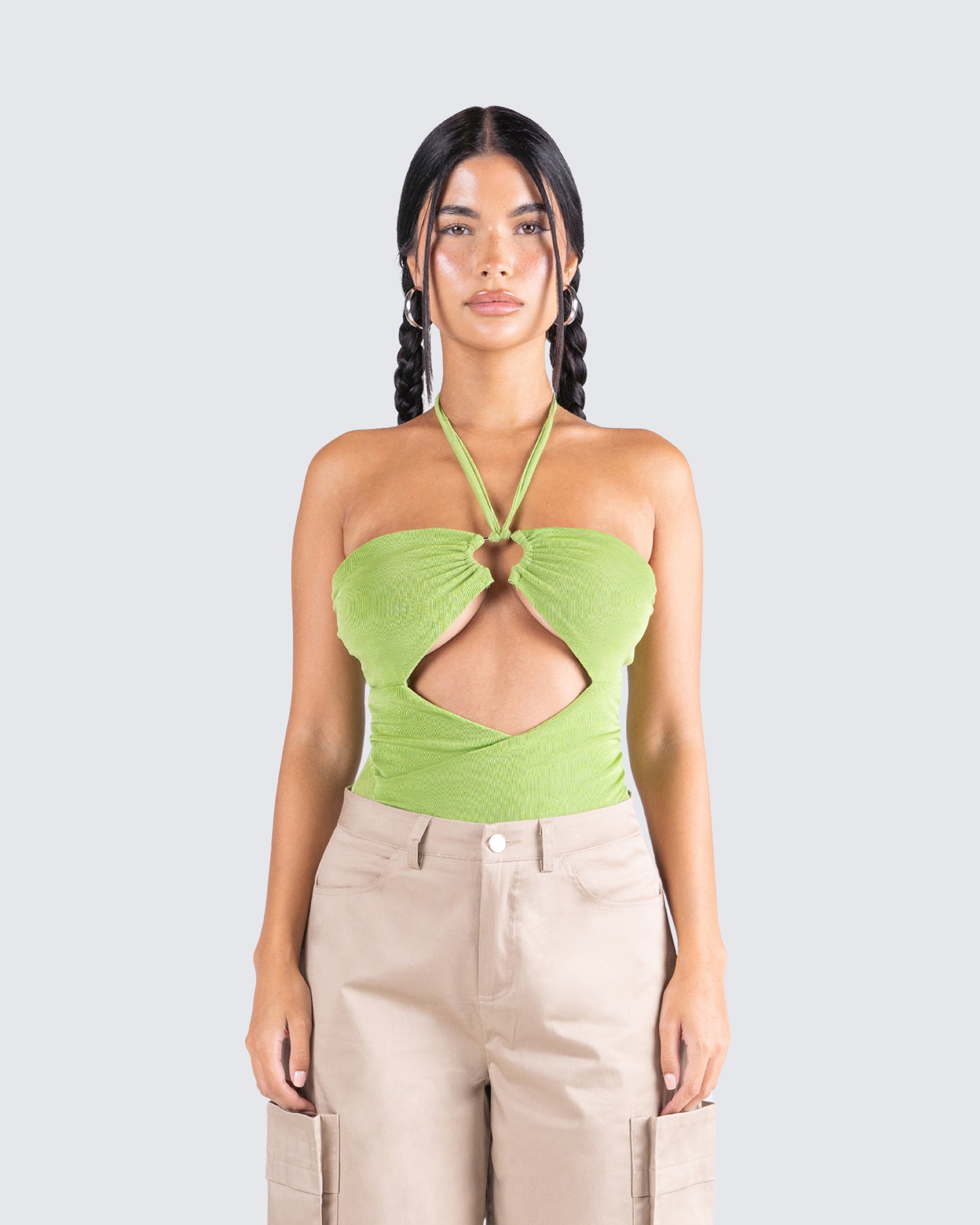 Jolene Green Cropped Top