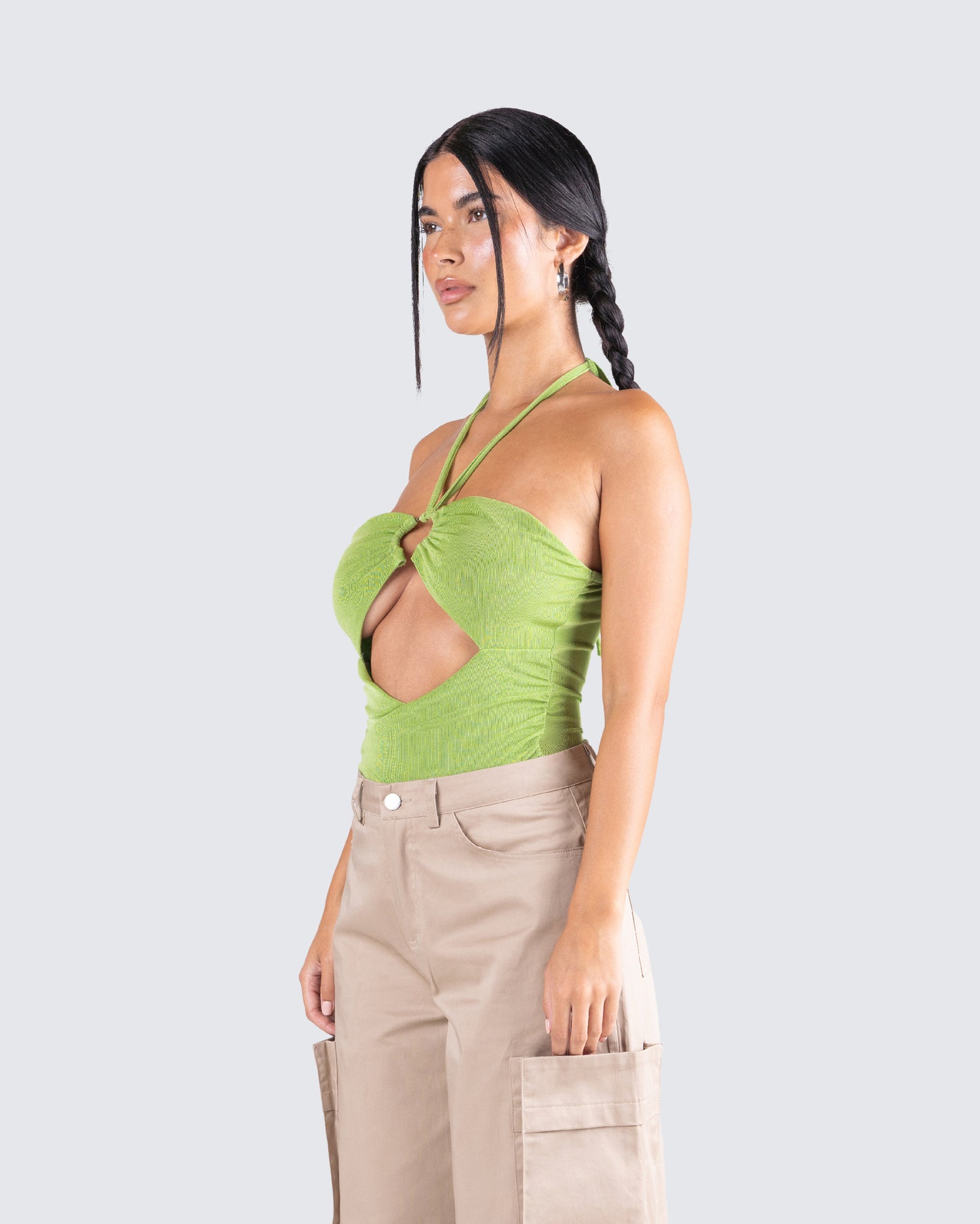 Jolene Green Cropped Top