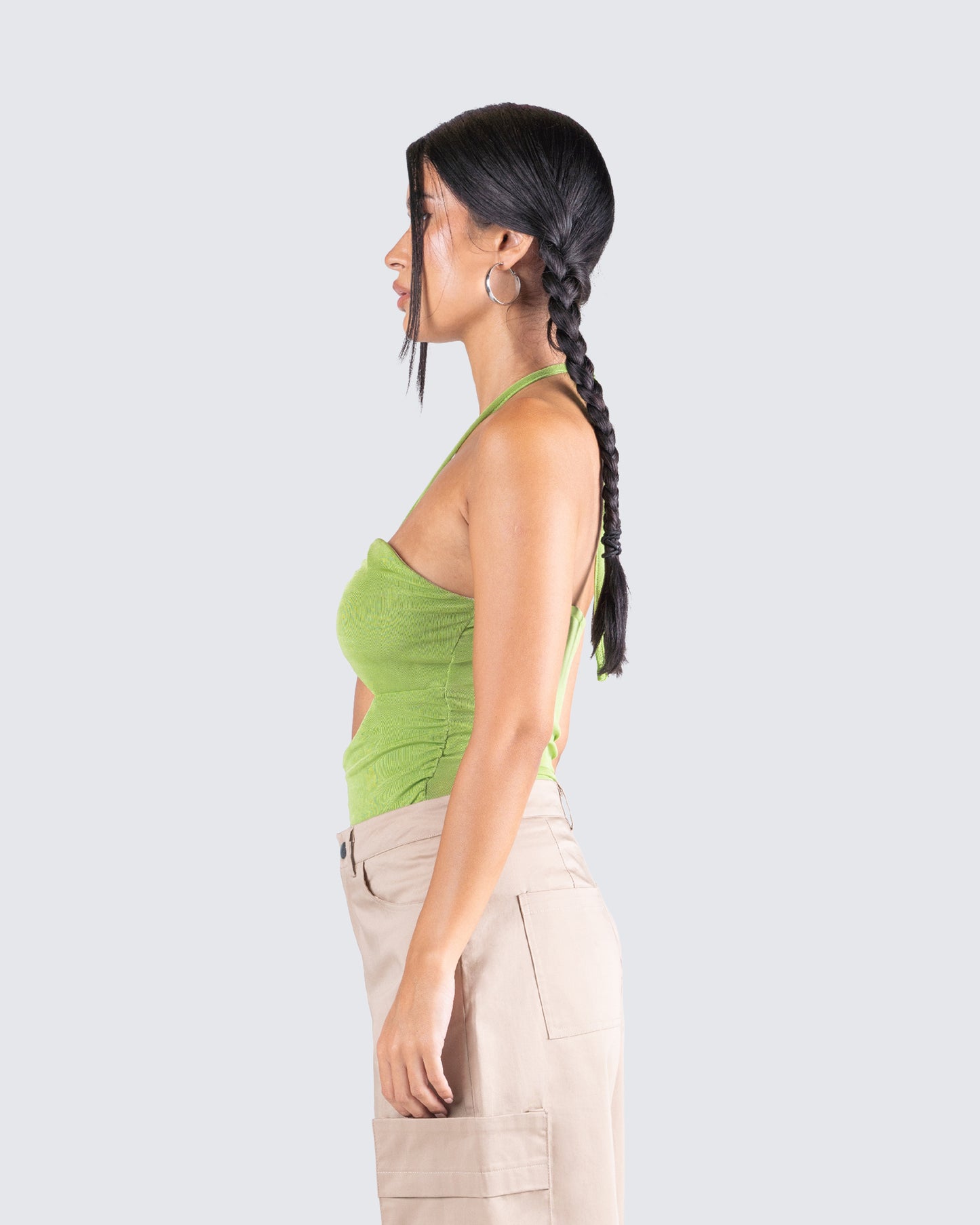 Jolene Green Cropped Top